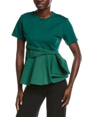 Gracia Crewneck Oversized Bow Top - Green