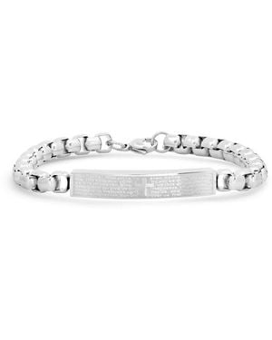 Anthony Jacobs Stainless Steel Our Father Bracelet - White