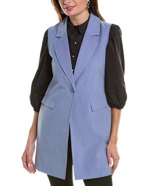 Nanette Lepore Notched Lapel Waist Coat - Blue