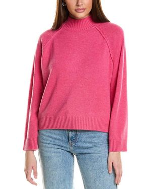 Collaboration Serena Boxy Mock Neck Cashmere Jumper - Red