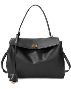 Tiffany & Fred Paris Smooth Leather Tote Bag - Black