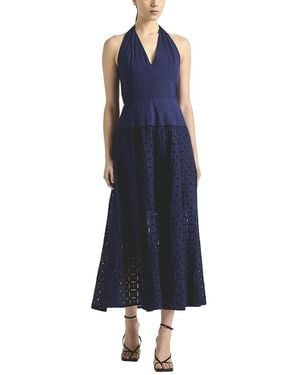 10 Crosby Derek Lam Maris Eyelet Halter Dress - Blue