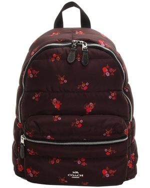 COACH Floral Charlie Backpack - Red