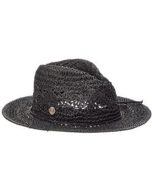 Bruno Magli Crochet Raffia Rancher Hat - Black