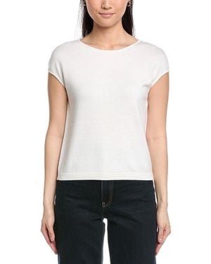 St. John Open Neck Cashmere-Blend Jumper - White
