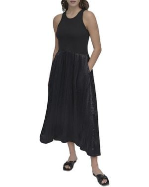 DKNY Mix Media Midi Dress - Black