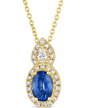 Le Vian 14K 0.97 Ct. Tw. Diamond & Sapphire Pendant - Blue
