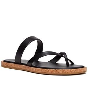 PAIGE Dianne Calf Leather Flat Sandal - Black