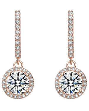 Rachel Glauber Diamond Cz Dangle Earrings - Metallic