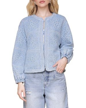 Avec Les Filles Embroidered Barn Jacket - Blue