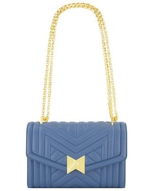 Mac Duggal Quilted Napa Leather Handbag - Blue