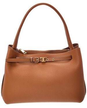 Tod's Logo Small Leather Tote - Brown
