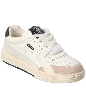Palm Angels College Leather & Suede Sneaker - White