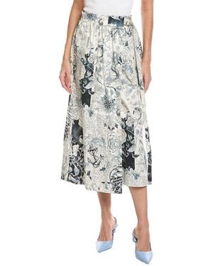 Etro Miss Print Midi Skirt - White