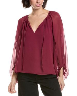 Vince Camuto Ballon Sleeve Blouse - Red