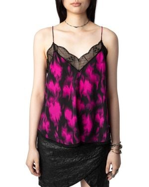 Zadig & Voltaire Christy Cdc Xray Silk Tank - Purple