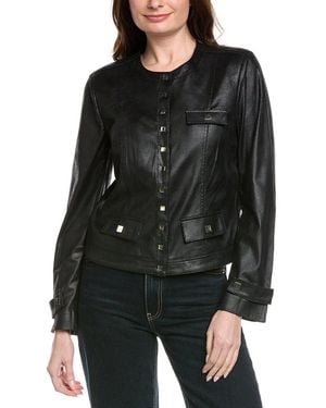 Joseph Ribkoff Vegan Leather Jacket - Black