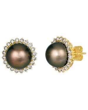 Le Vian Le Vian 14K 0.84 Ct. Tw. Diamond & Tahitian Pear Earrings - Multicolour