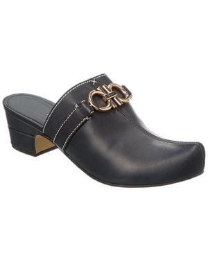 Ferragamo Phobos Leather Mule - Black