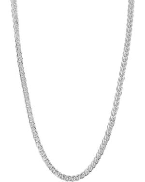 Glaze Jewelry Silver Heavy Wheat Chain Necklace - White