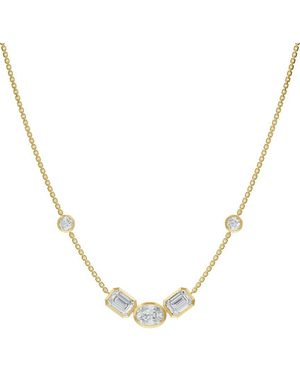 Lab Grown Diamonds 18K Over 3.73 Ct. Tw. Lab-Grown Diamond Necklace - Metallic