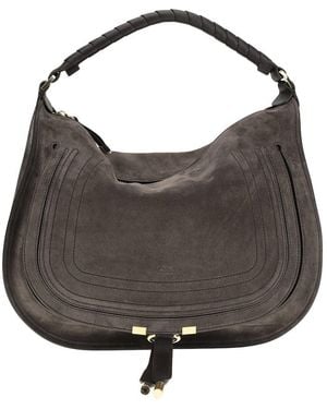 Chloé Marcie Suede Shoulder Bag - Grey