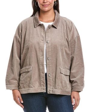 Eileen Fisher Plus Classic Collar Jacket - Brown