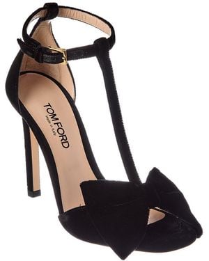 Tom Ford Brigitte Velvet Sandal - Black
