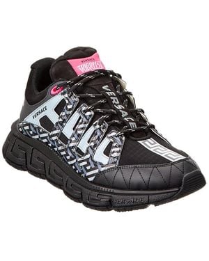Versace Trigreca Leather Sneaker - Black