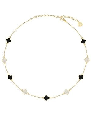 Gabi Rielle 14K Over Cz Mini Clover Necklace - Natural