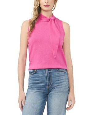 Cece Tie Neck Wool-Blend Tank - Red