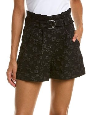 Gracia Puckered Floral Short - Black