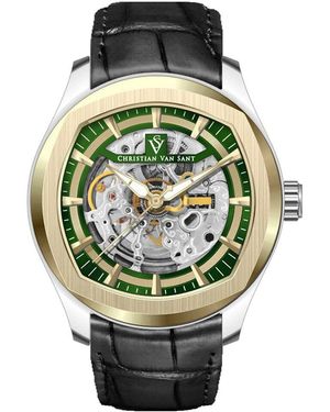 Christian Van Sant Automatic Green Dial Watch - Grey