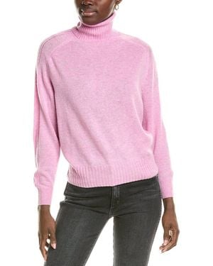 Brodie Cashmere Wool & Cashmere-Blend Overarm Rib Roll Neck Jumper - Pink