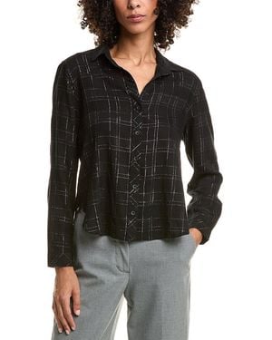 Bella Dahl Lurex Plaid Top - Black
