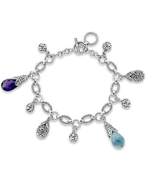 Samuel B. Silver 7.00 Ct. Tw. Gemstone Charm Bracelet - White
