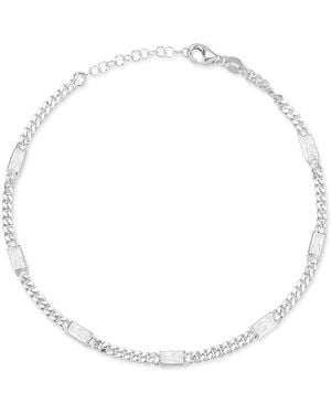 Glaze Jewelry Cz Curb Ankle Bracelet - White