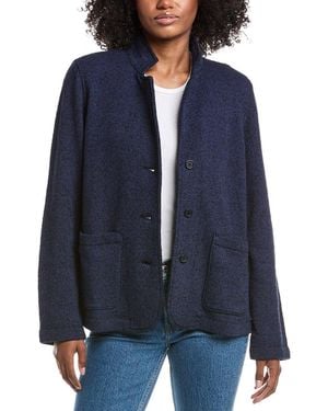Eileen Fisher Stand Collar Jacket - Blue