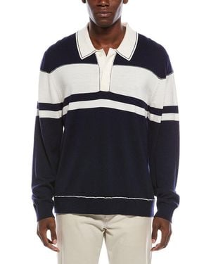 Jonathan Simkhai Striped Wool Polo Shirt - Blue