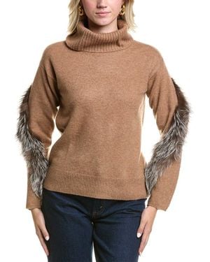 Meir Cowl Cashmere Jumper - Blue