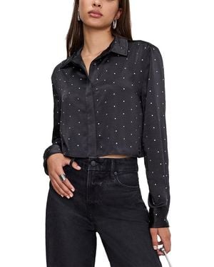 GOOD AMERICAN Crystal Satin Shirt - Blue