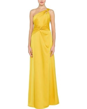 THEIA Gloria Twist A-Line Gown - Yellow