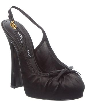 Dolce & Gabbana Dg Satin Slingback Pump - Black