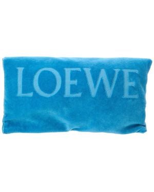 Loewe Medium Drawstring Terry Cloth Pouch - Blue