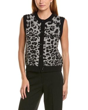 Ellen Tracy Knit Sequin Vest - Black