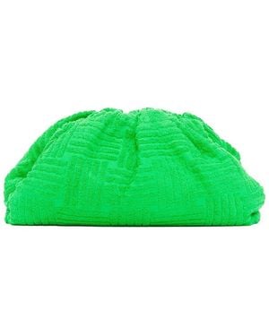 Bottega Veneta Terry Cloth The Pouch Frame Clutch Bag (Authentic Pre- Loved) - Green
