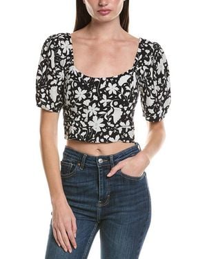 Saltwater Luxe Floral Printed Top - Black