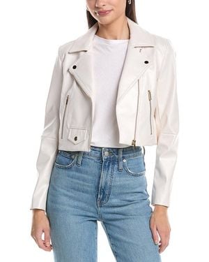 Anne Klein Short Moto Jacket - Blue