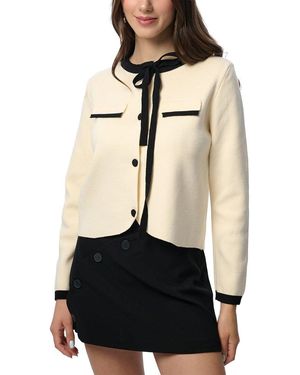 In Things Chic Tie Neck Button Cardigan - Natural