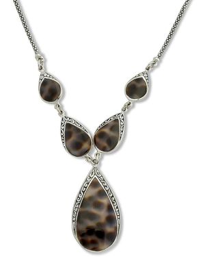 Samuel B. Silver 13.70 Ct. Tw. Cowrie Shell Y Necklace - Metallic